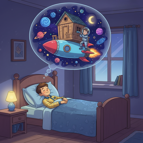 Jimmy now is happy sleeping peacefully and dreaming !